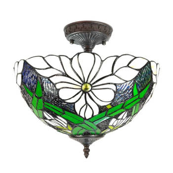 Clayre & Eef Plafondlamp Tiffany Ø 36*35 cm E27/max 2*60W 5LL-6139