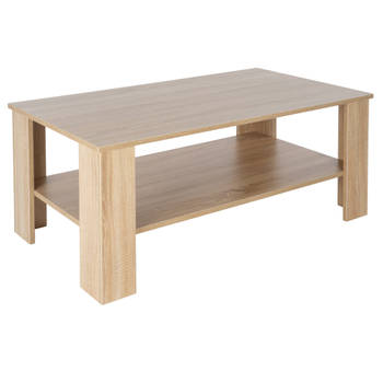 Ml-Design salontafel Sonoma eik, 100x43x57 cm, gemaakt van spaanplaat en hout optiek met melamine coating