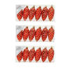 18x stuks kunststof kersthangers dennenappels rood 9 cm kerstornamenten - Kersthangers
