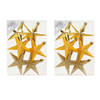 12x stuks kunststof kersthangers sterren goud 10 cm kerstornamenten - Kersthangers