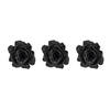 4x stuks decoratie bloemen roos zwart glitter op clip 10 cm - Kunstbloemen