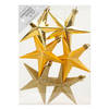 6x stuks kunststof kersthangers sterren goud 10 cm kerstornamenten - Kersthangers