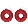 2x Kerst rode donuts kerstornamenten kersthangers 10 cm - Kersthangers
