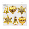 Christmas goods kersthangers - 6x - figuurtjes - goud - 9 cm - Kersthangers