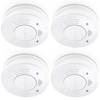 Rookmelder met 10 jaars sensor en batterij, 4 pack Alecto Wit