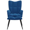 The Living Store Relaxstoel Oren - Blauw Fluweel - 61x70x96.5cm - Duurzaam en Comfortabel