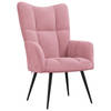 vidaXL Relaxstoel fluweel roze