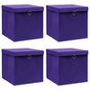 vidaXL Opbergboxen met deksel 4 st 28x28x28 cm paars