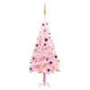 vidaXL Kunstkerstboom met verlichting en kerstballen 120 cm PVC roze