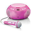 Draagbare radio/ CD player met microfoon Lenco Roze