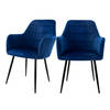 ML-Design set van 2 eetkamerstoelen, donkerblauw, met rugleuning en armleuningen