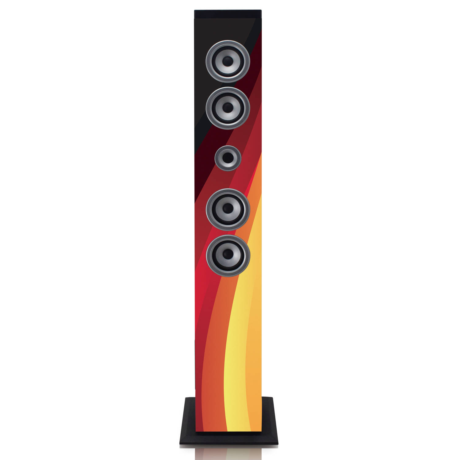 Ices IBT-6 Speaker toren met Bluetooth,FM Radio,USB- en SD speler - Duitse vlag Zwart-Rood-Goud