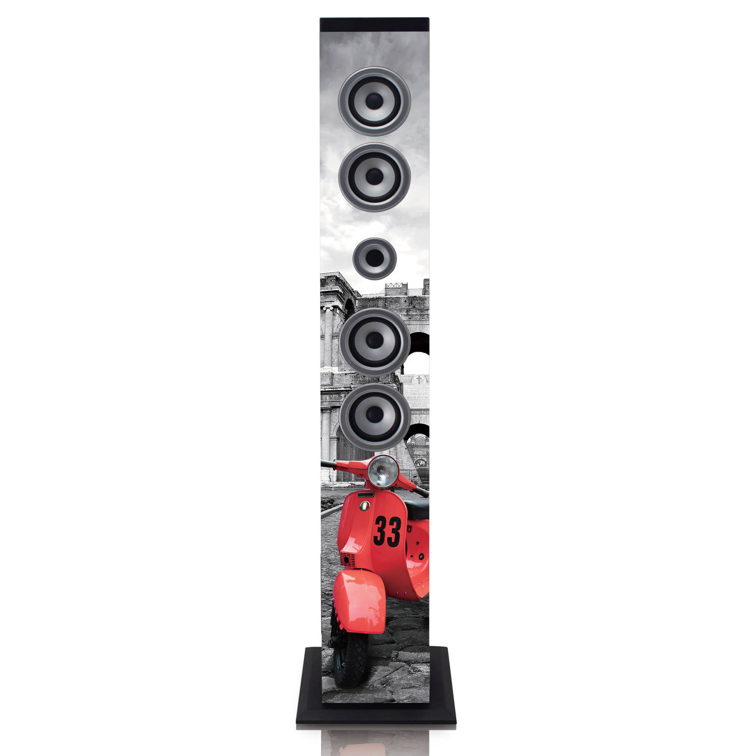Speaker toren met Bluetooth®, FM Radio, USB- en SD speler Ices IBT-6 Roma Multi kleuren