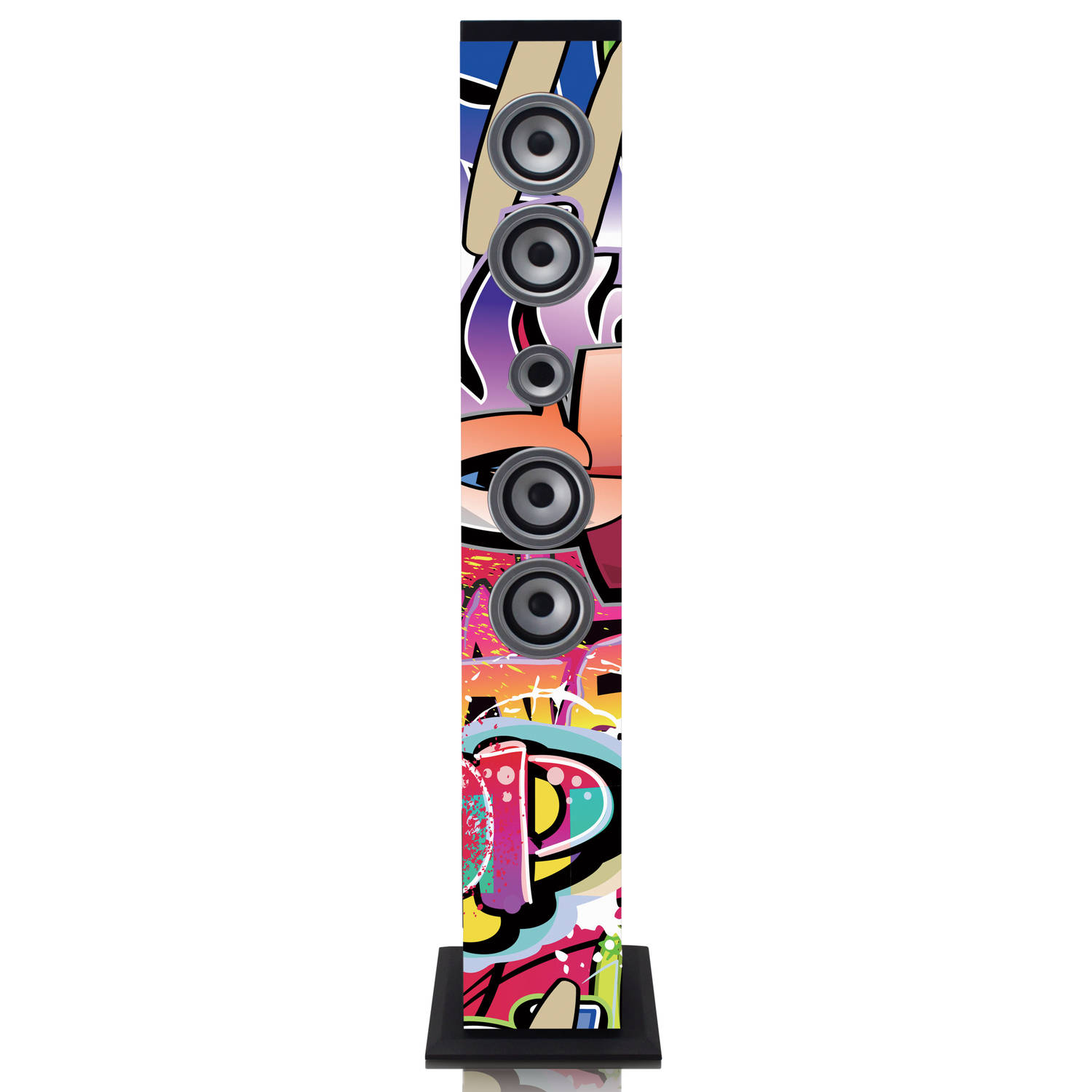 Speaker toren met Bluetooth®, FM Radio, USB- en SD speler Ices IBT-6 Tags Multi kleuren