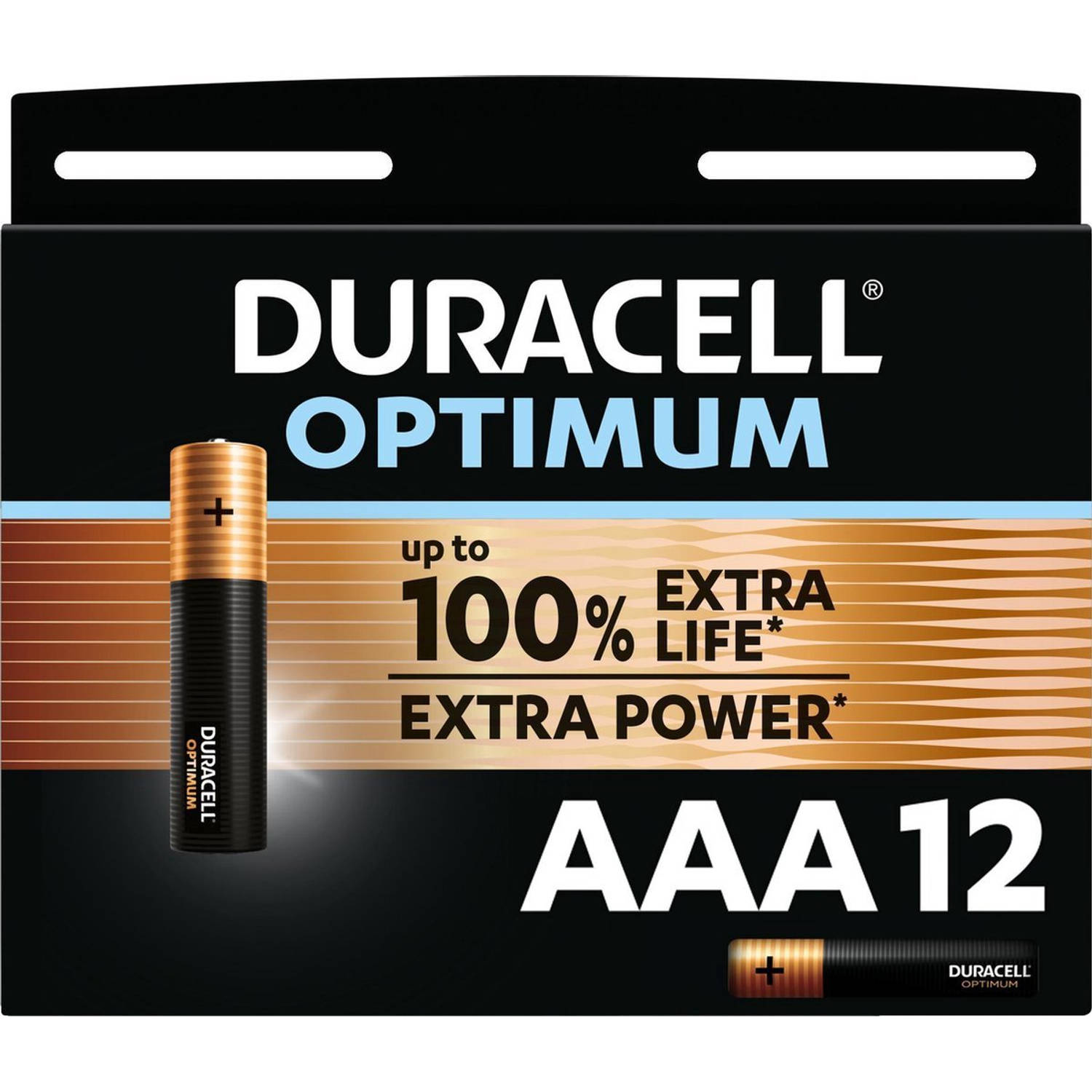 Duracell batterij Optimum AAA, blister van 12 stuks