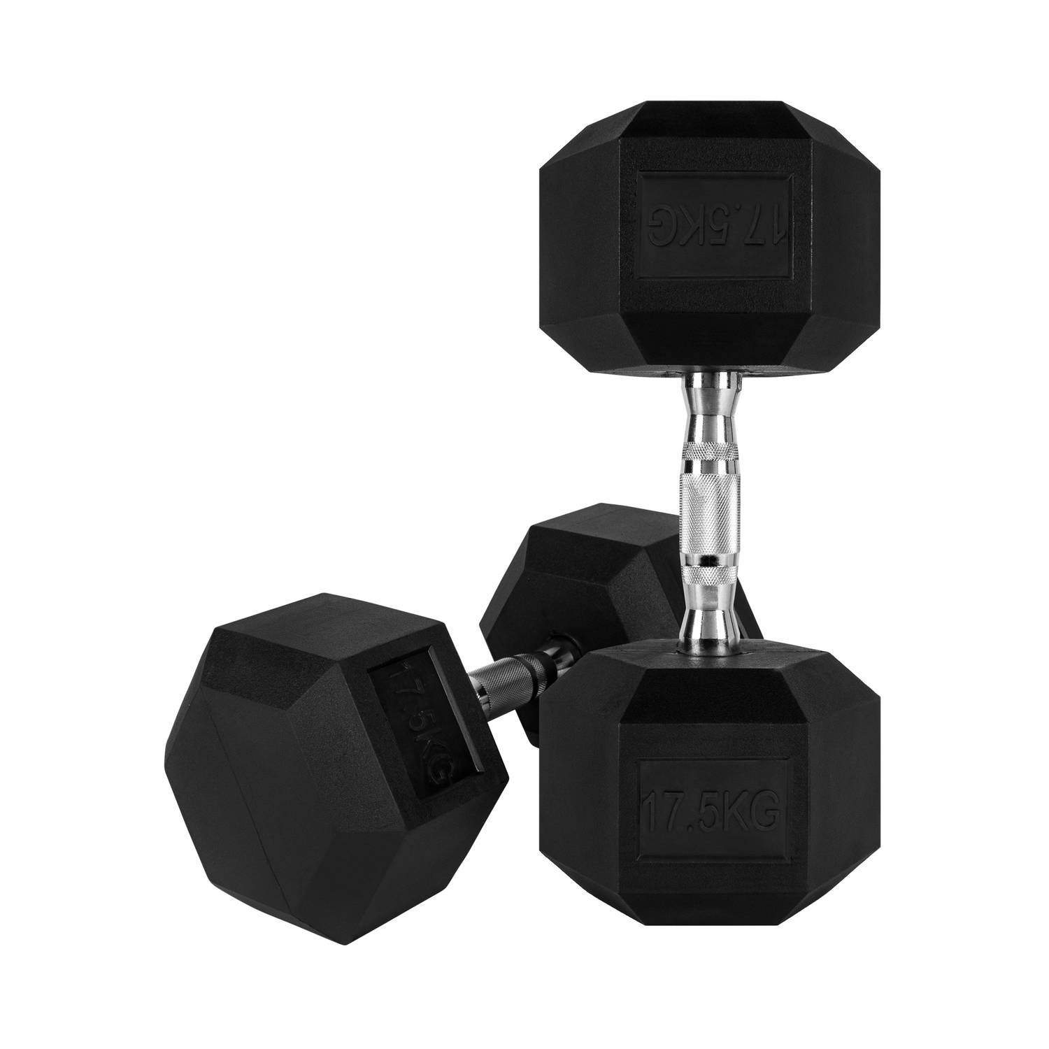 Ryzor Hexagon Dumbell 17,5 Kg Rubber Zwart 1 Paar