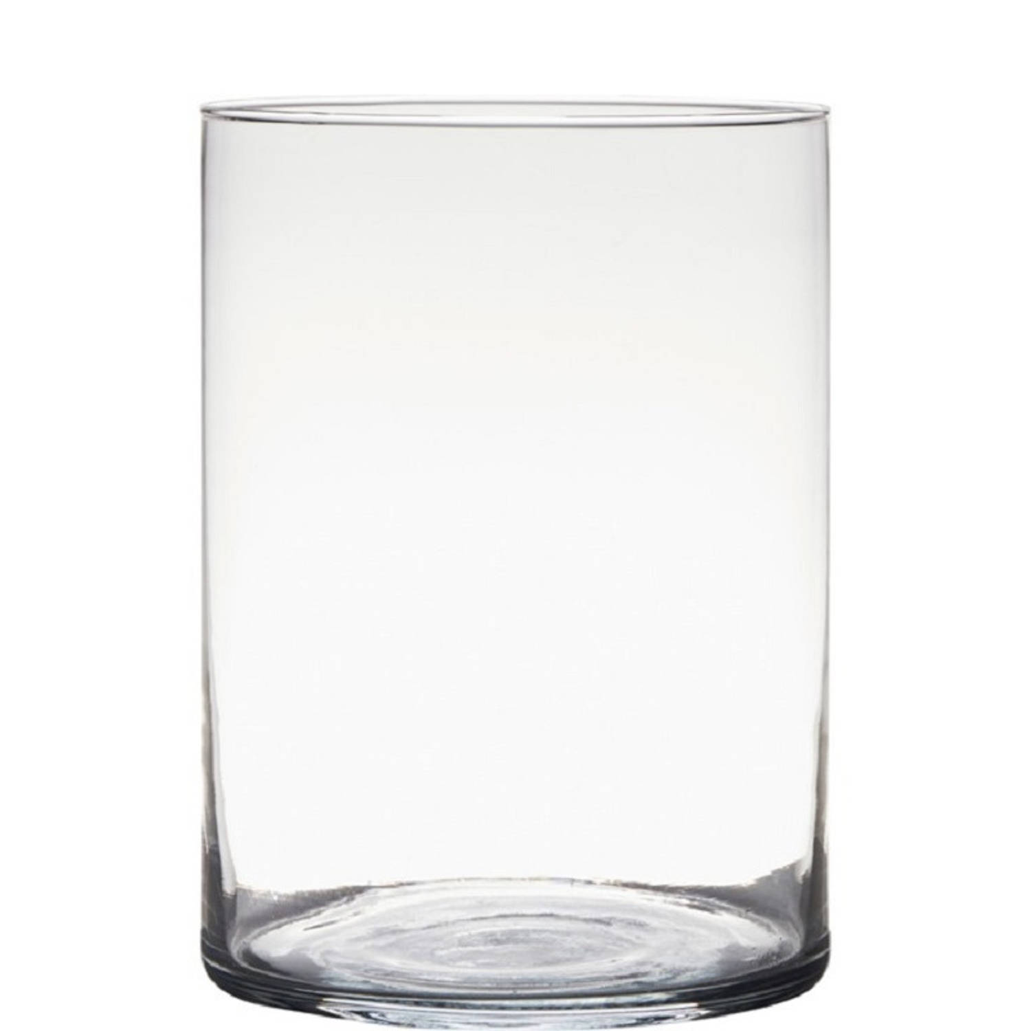 Transparante Home-basics Cylinder Vorm Vaas-vazen Van Glas 25 X 18 Cm Vazen