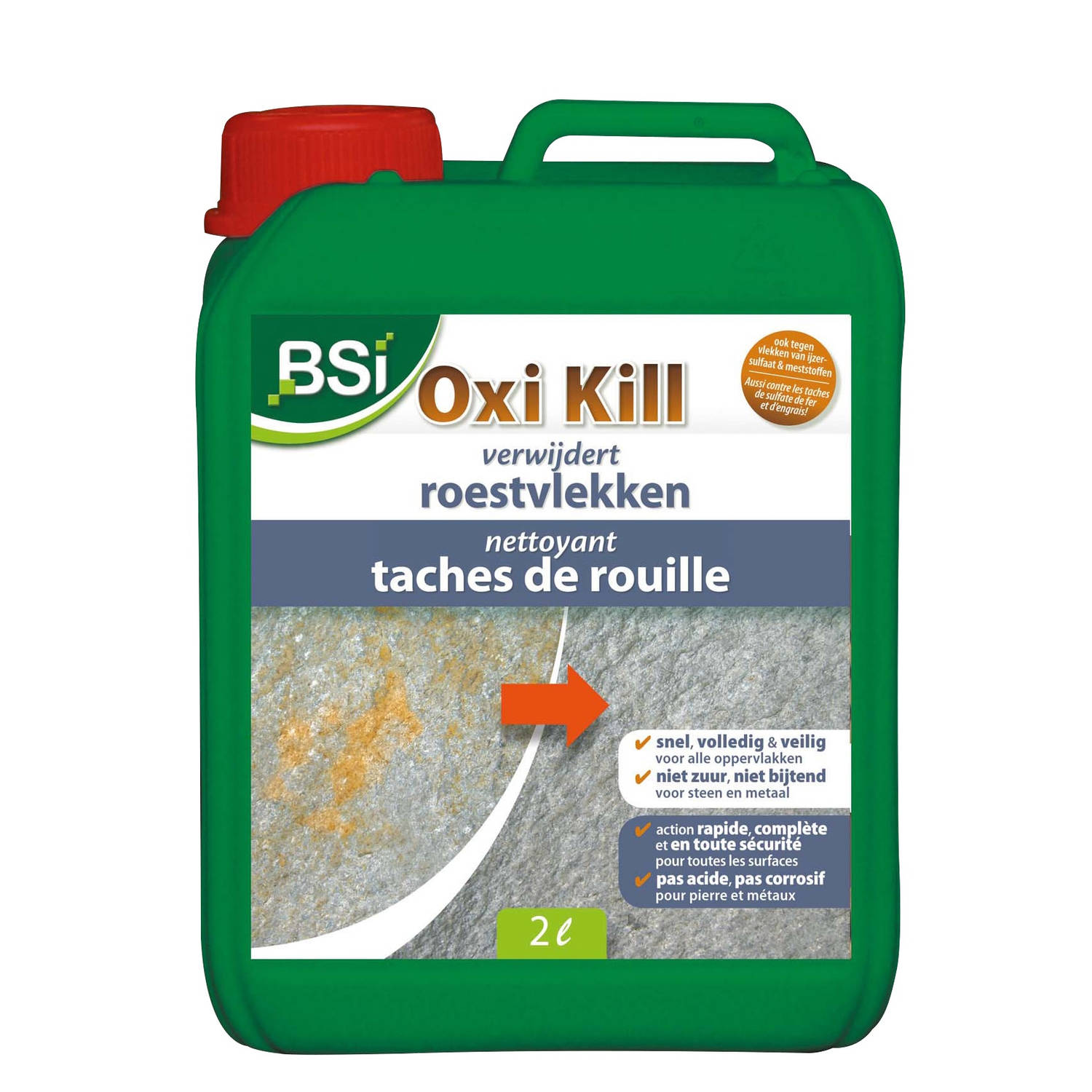 BSi roestvlekken verwijderaar Oxi Kill 2 liter groen