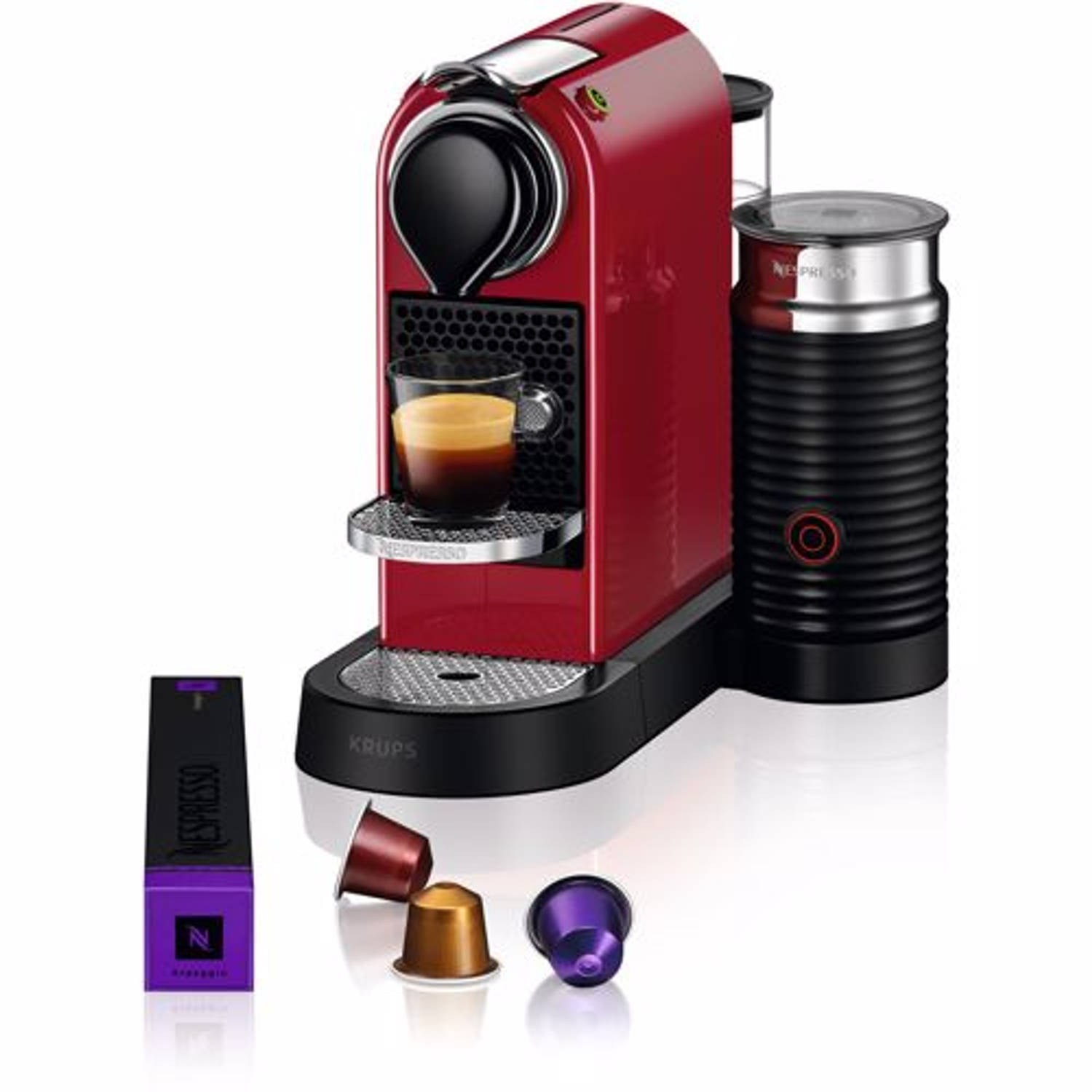 maximaal Fragiel Retoucheren Nespresso Krups koffieapparaat CitiZ & Milk XN7615 (Rood) | Blokker