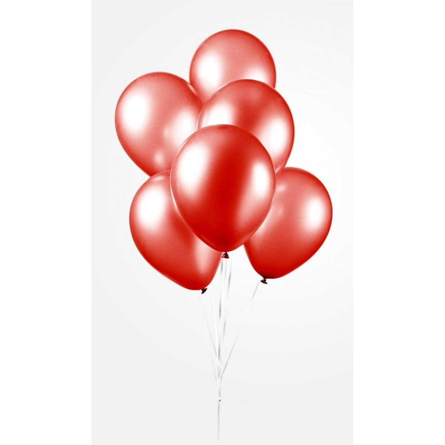 Globos ballonnen metallic 30 cm latex rood 10 stuks