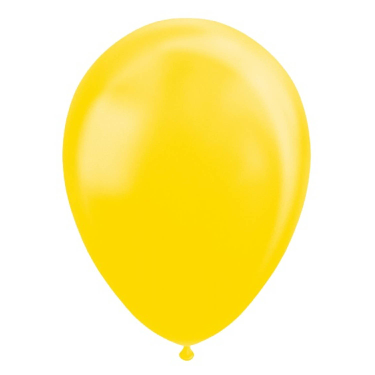 Globos ballonnen metallic 30 cm latex geel 10 stuks