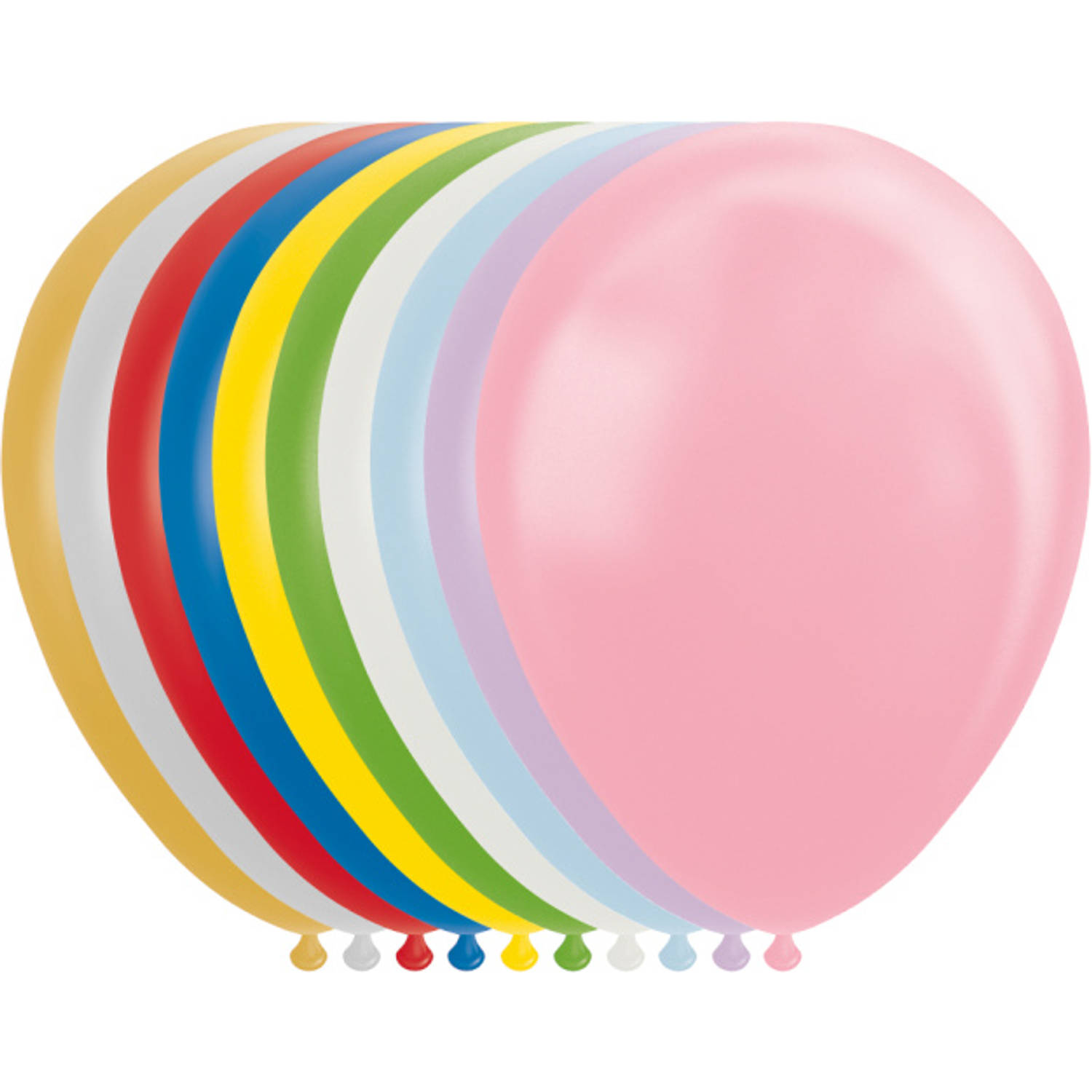 Wefiesta ballonnen metallic/parel 30 cm latex 10 stuks
