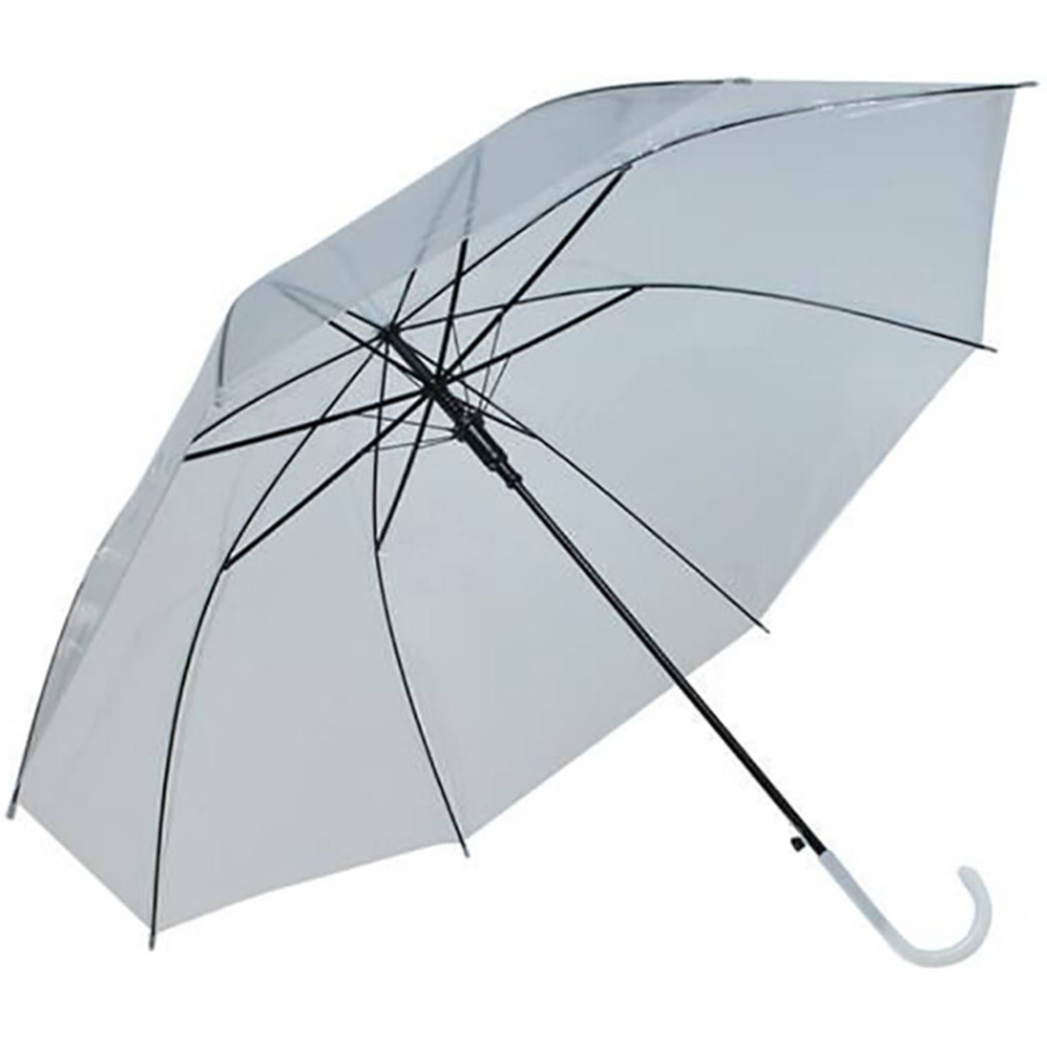 Let op Geaccepteerd Carrière Paraplu - Aptoza Plu - Opvouwbaar - Transparant Wit - Doorzichtige Paraplu  - Ø107cm | Blokker
