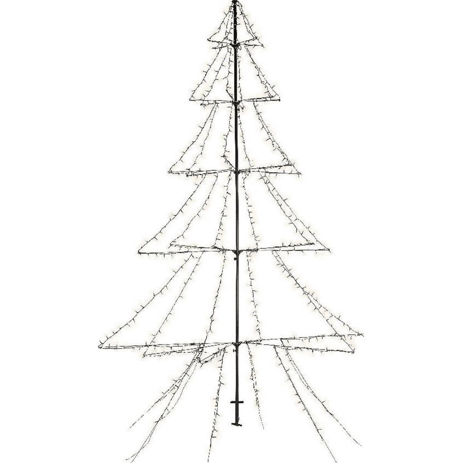Verlichte Figuren Zwarte Lichtboom-metalen Boom-kerstboom Met 420 Led Lichtjes 200 Cm Kerstverlichti