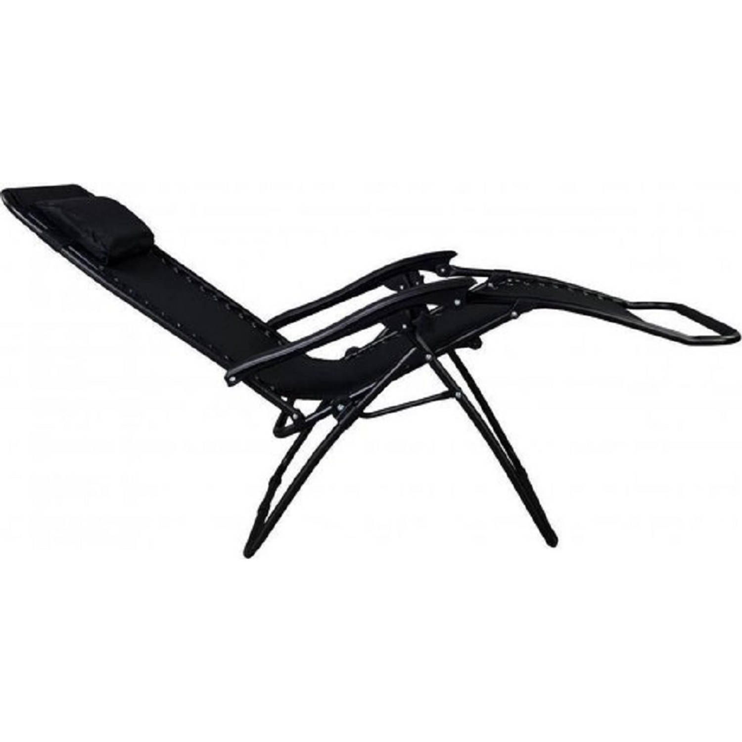 Effectiviteit Lake Taupo zanger Opvouwbaar Strandstoel - Ligstoel met Bekerhouder - Loungestoel -  Draagvermogen tot 130 kg - Zwart | Blokker