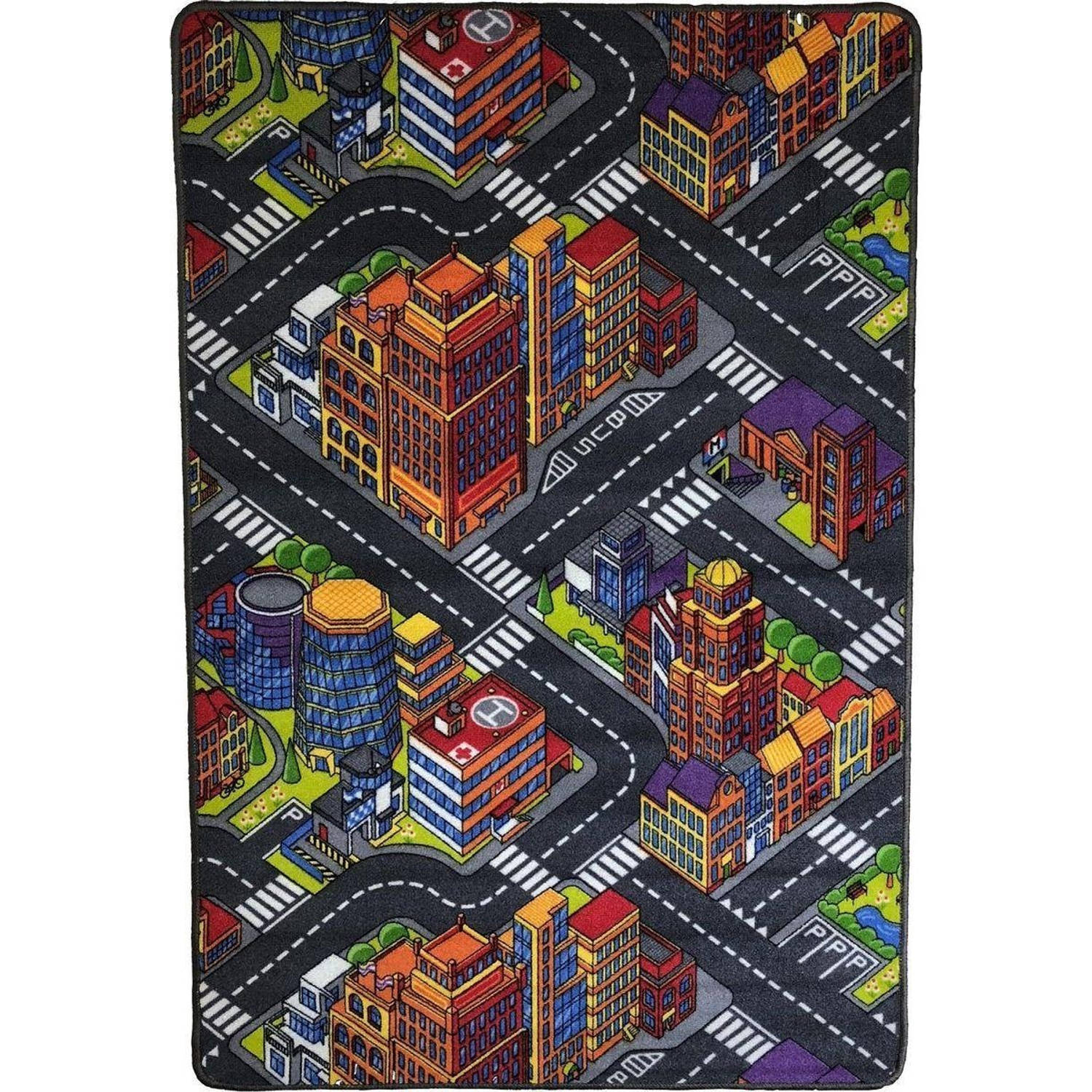 Speelkleed - Verkeerskleed - speeltapijt -  Stratentapijt - Smart City 100 x 150 cm - Design 13