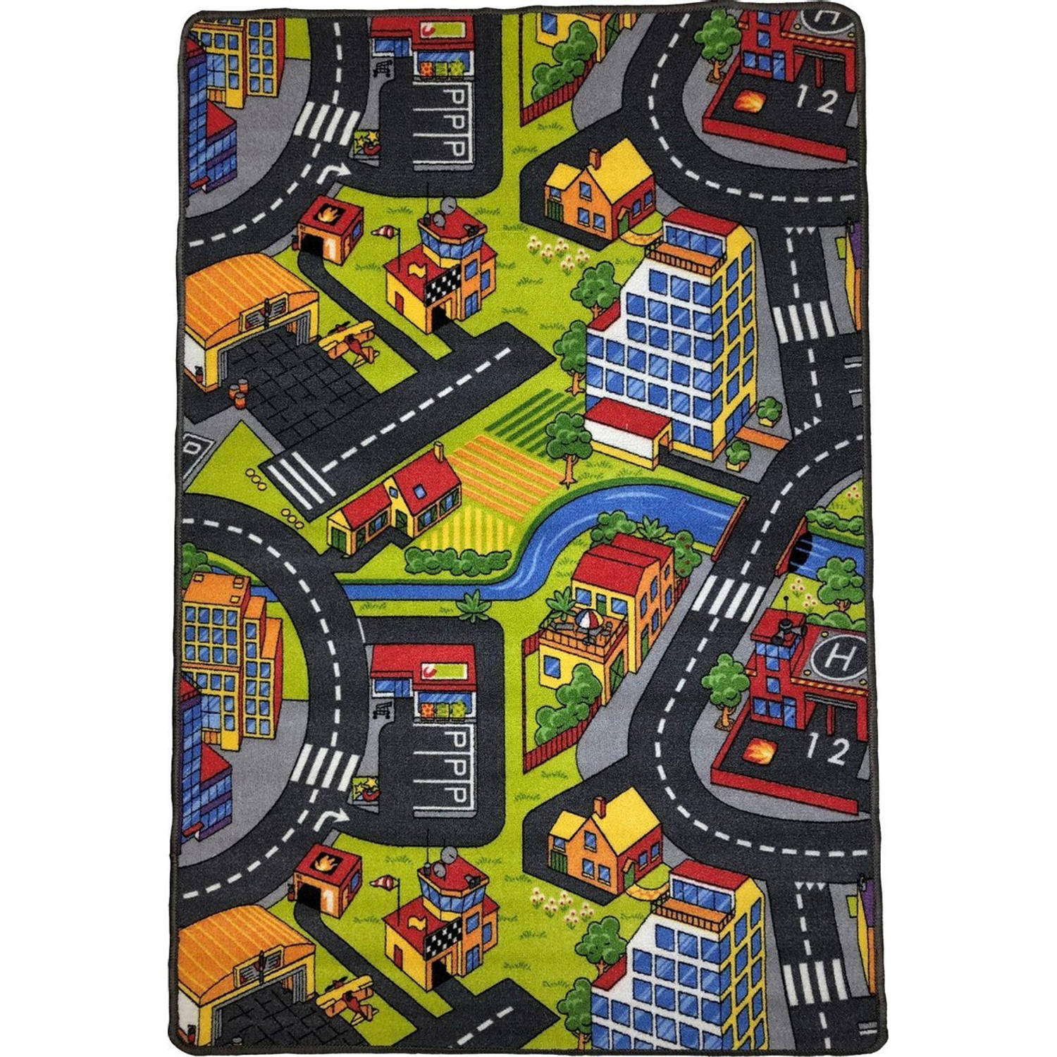 Speelkleed - Verkeerskleed - speeltapijt -  Stratentapijt - Smart City 100 x 150 cm - Design 11