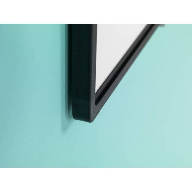 Whiteboard gelakt staal - Softline profiel zwart - 60x90 cm