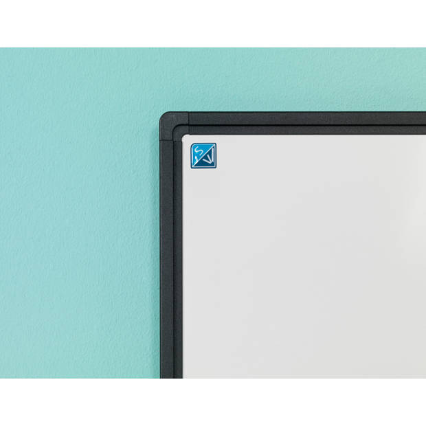Whiteboard emaille - Softline profiel zwart - 60x90 cm