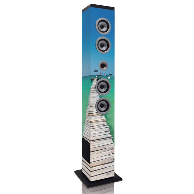 Speaker toren met Bluetooth®, FM Radio, USB- en SD speler Ices Blauw-Groen