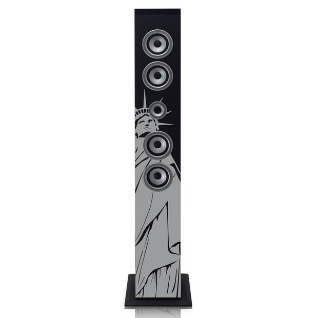 Speaker toren met Bluetooth®, FM Radio, USB- en SD speler Ices Zwart-Grijs