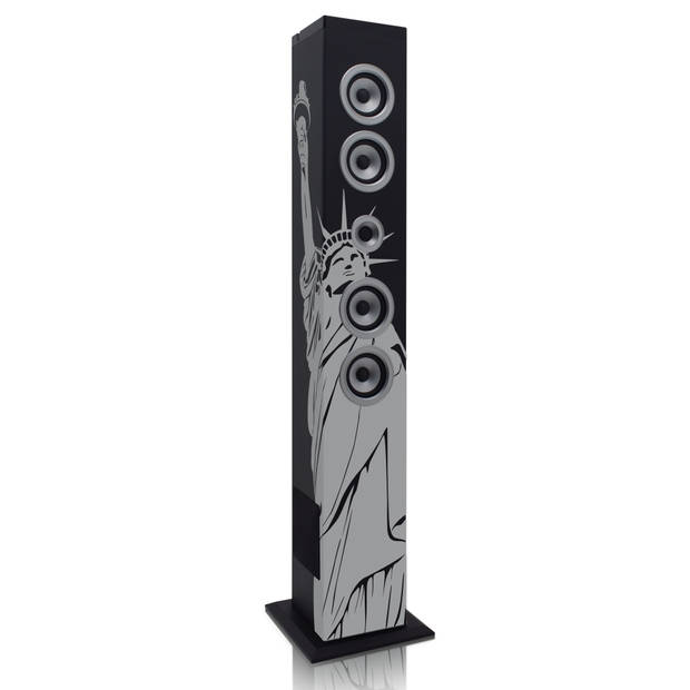 Speaker toren met Bluetooth®, FM Radio, USB- en SD speler Ices Zwart-Grijs