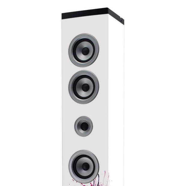 Speaker toren met Bluetooth®, FM Radio, USB- en SD speler Ices Wit
