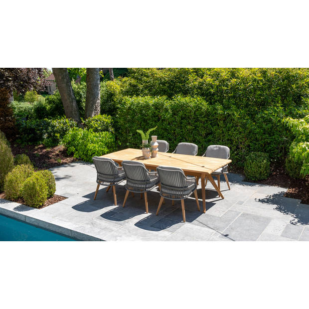 4-Seasons Sempre tuinstoel - Teak/Silver Grey (1 stuk)