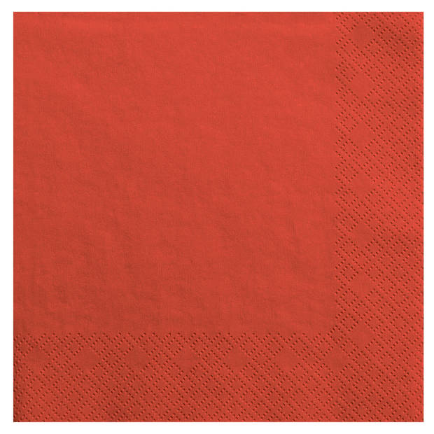 40x Papieren tafel servetten rood 33 x 33 cm - Feestservetten