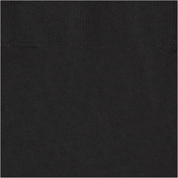 20x Zwarte servetten van papier 33 x 33 cm - Feestservetten