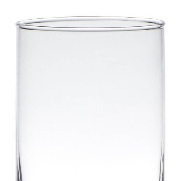 Transparante home-basics cylinder vorm vaas/vazen van glas 15 x 12 cm - Vazen