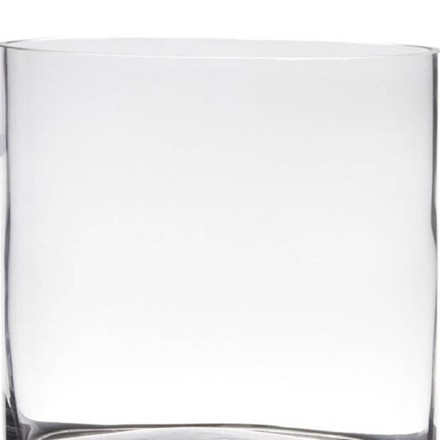 Transparante home-basics cylinder vorm vaas/vazen van glas 19 x 19 cm - Vazen