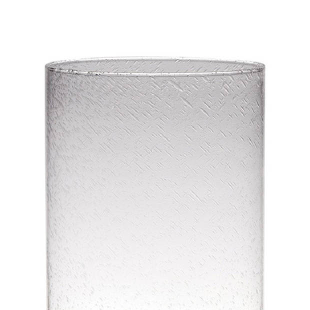 Transparante home-basics cylinder vorm vaas/vazen van bubbel glas 30 x 19 cm - Vazen