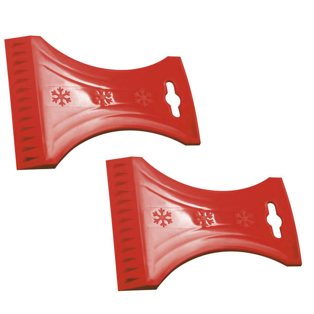 IJskrabber/raamkrabber rood kunststof 10 x 13 cm - IJskrabbers