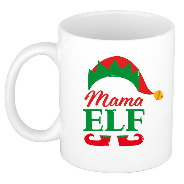2x stuks Mama Elf koffiemok / theebeker kerstcadeau moeder 300 ml - Bekers