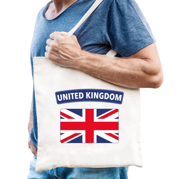 Katoenen tasje wit United Kingdom / Verenigd Koninkrijk / Engeland supporter - Feest Boodschappentassen