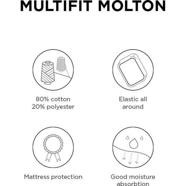 Beddinghouse Multifit Stretch Split-topper Molton Hoeslaken-Lits-jumeaux (180/200x200/220 cm)