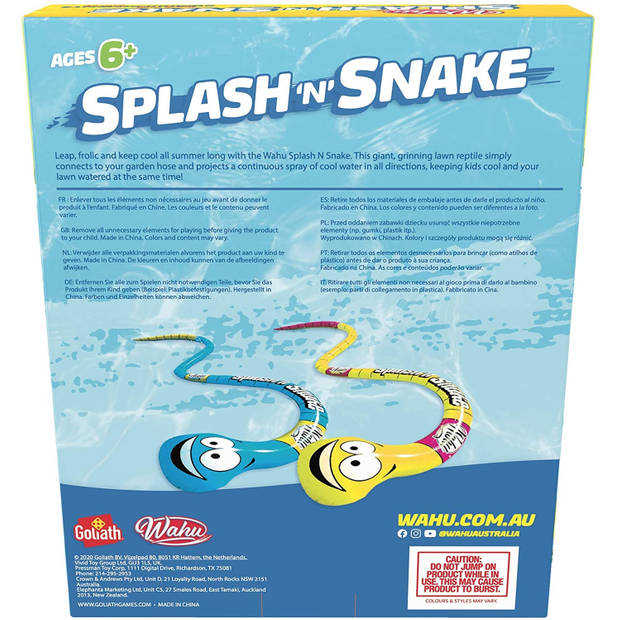Wahu watersproeier Splash 'n' Snake junior 4 meter blauw