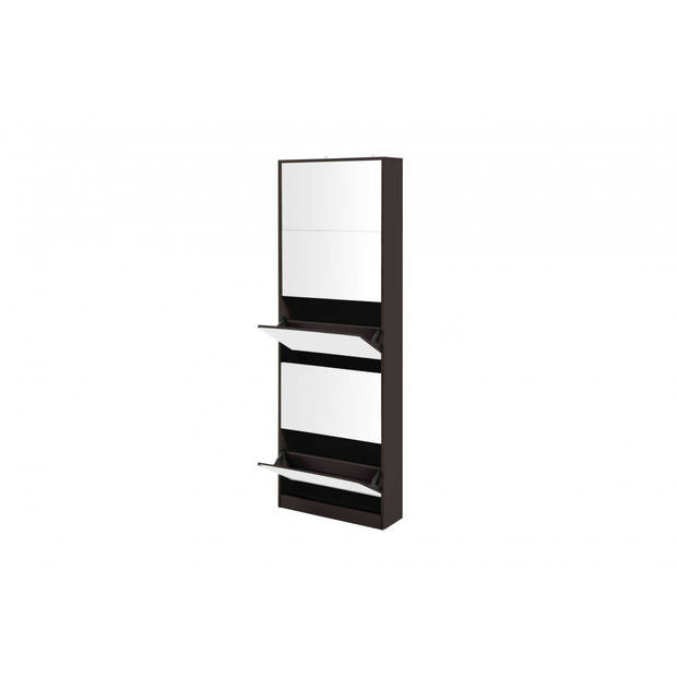 Feel Furniture - Schoenenkast met spiegel - 5 Laden - Bruin