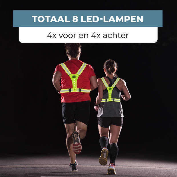 Umbro Hardloop Verlichting - Hardloopvest Reflecterend Hesje - Reflectievest met Verlichting